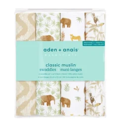 essentials cotton muslin swaddle blanket 4 pack