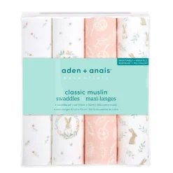 essentials cotton muslin swaddle blanket 4 pack