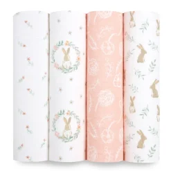 essentials cotton muslin swaddle blanket 4 pack