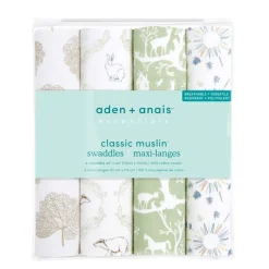 essentials cotton muslin swaddle blanket 4 pack