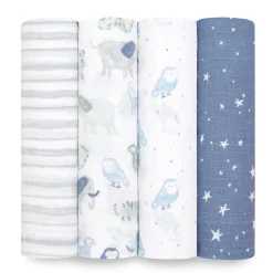 essentials cotton muslin swaddle blanket 4 pack