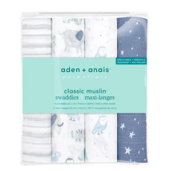 essentials cotton muslin swaddle blanket 4 pack