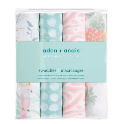 essentials cotton muslin swaddle blanket 4 pack