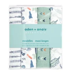 essentials cotton muslin swaddle blanket 4 pack
