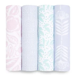 essentials cotton muslin swaddle blanket 4 pack