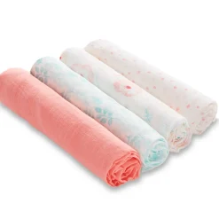 essentials cotton muslin swaddle blanket 4 pack