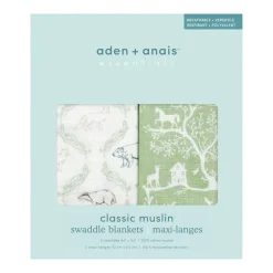 essentials cotton muslin swaddle blanket 2 pack