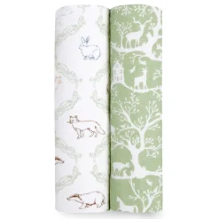 essentials cotton muslin swaddle blanket 2 pack