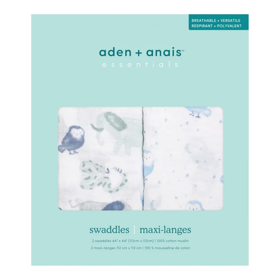 essentials cotton muslin swaddle blanket 2 pack