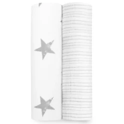 essentials cotton muslin swaddle blanket 2 pack