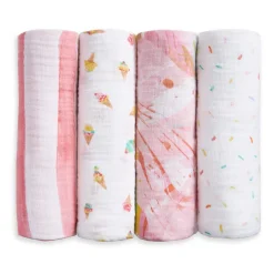 essentials cotton muslin swaddle blanket 4 pack