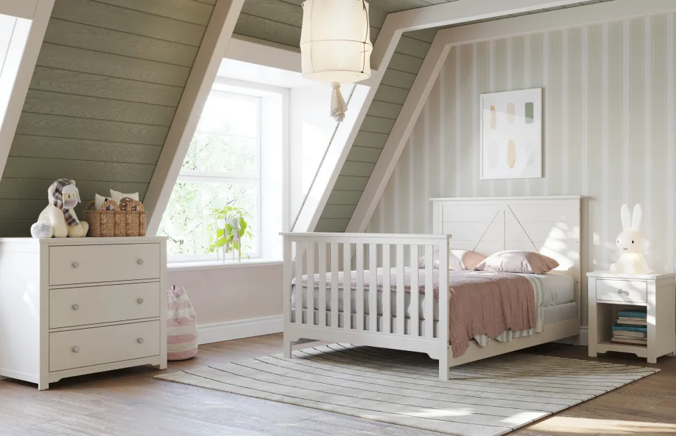 F06401 Full-Size Bed Rails, Brushed Cotton