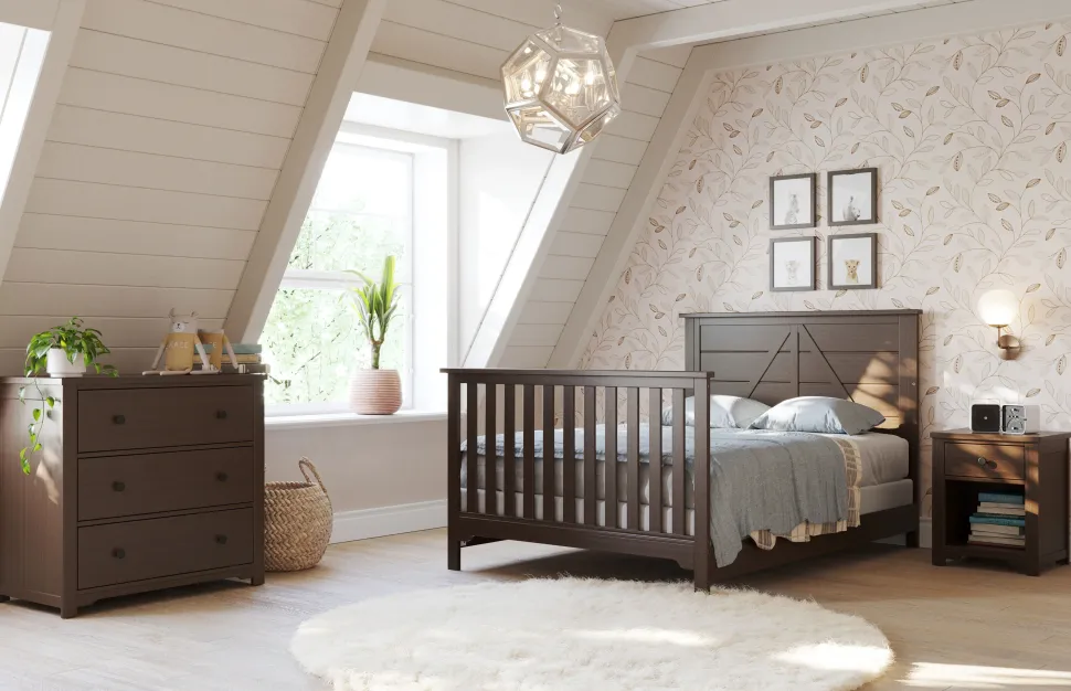 F06401 Full-Size Bed Rails, Brushed Truffle