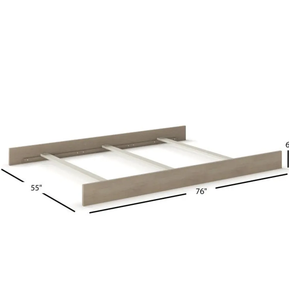 F06424 Full-Size Bed Rails, Crescent Grey