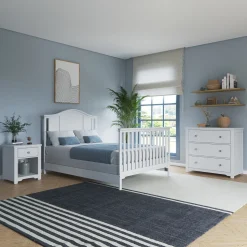 F06401 Full-Size Bed Rails, Matte White