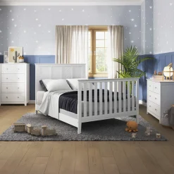 F06401 Full-Size Bed Rails, Matte White