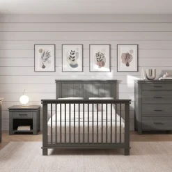 F06424 Full-Size Bed Rails, Midnight Grey
