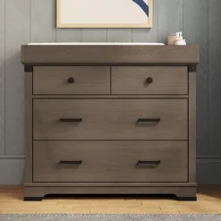 F01792 Universal Changing Table Topper, Dapper Gray