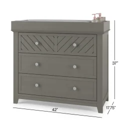 F01792 Universal Changing Table Topper, Lunar Gray