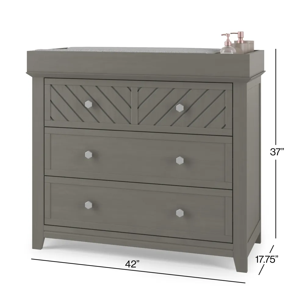 F01792 Universal Changing Table Topper, Lunar Gray