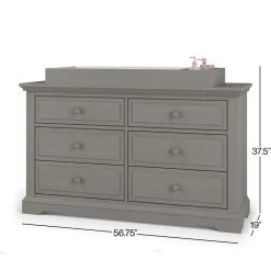 F01792 Universal Changing Table Topper, Lunar Gray