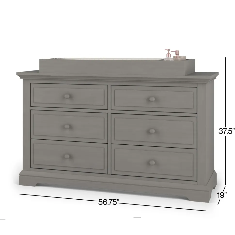 F01792 Universal Changing Table Topper, Lunar Gray