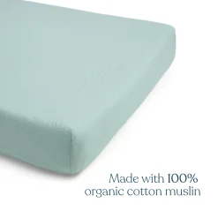 Fitted Crib Sheets 100% Organic Cotton Muslin 2 Pack
