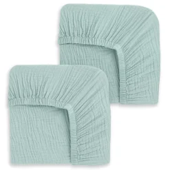 Fitted Crib Sheets 100% Organic Cotton Muslin 2 Pack