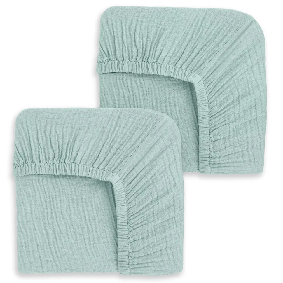 Fitted Crib Sheets 100% Organic Cotton Muslin 2 Pack