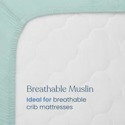 Fitted Crib Sheets 100% Organic Cotton Muslin 2 Pack