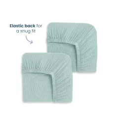 Fitted Crib Sheets 100% Organic Cotton Muslin 2 Pack