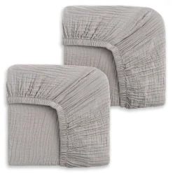 Fitted Crib Sheets 100% Organic Cotton Muslin 2 Pack