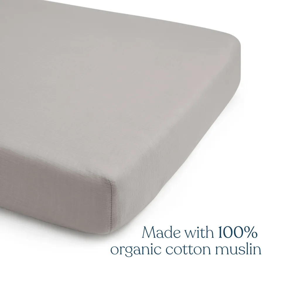 Fitted Crib Sheets 100% Organic Cotton Muslin 2 Pack