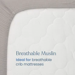 Fitted Crib Sheets 100% Organic Cotton Muslin 2 Pack