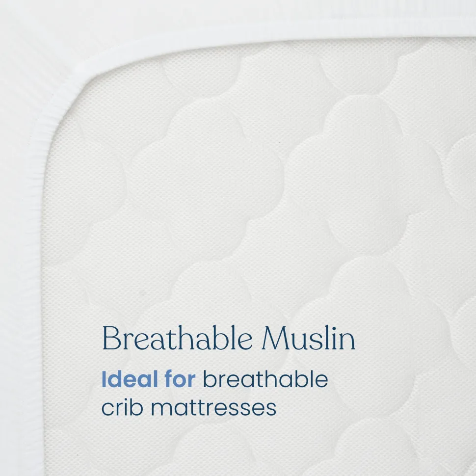 Fitted Crib Sheets 100% Organic Cotton Muslin 2 Pack