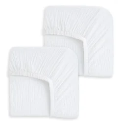 Fitted Crib Sheets 100% Organic Cotton Muslin 2 Pack