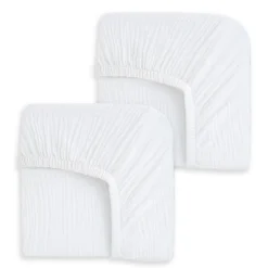 Fitted Crib Sheets 100% Organic Cotton Muslin 2 Pack