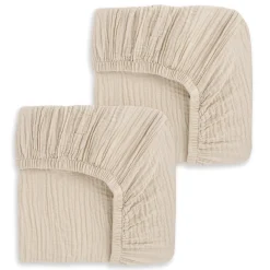 Fitted Crib Sheets 100% Organic Cotton Muslin 2 Pack
