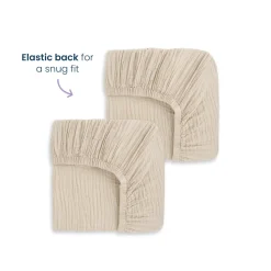 Fitted Crib Sheets 100% Organic Cotton Muslin 2 Pack