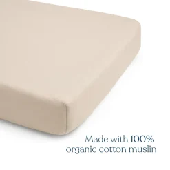 Fitted Crib Sheets 100% Organic Cotton Muslin 2 Pack