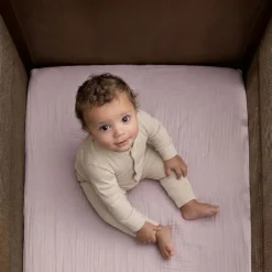 Fitted Crib Sheets 100% Organic Cotton Muslin 2 Pack