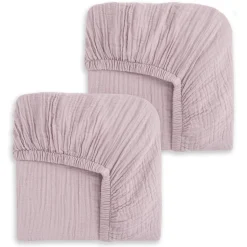 Fitted Crib Sheets 100% Organic Cotton Muslin 2 Pack