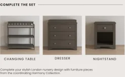 Flat Top Baby Changing Table, Dapper Gray