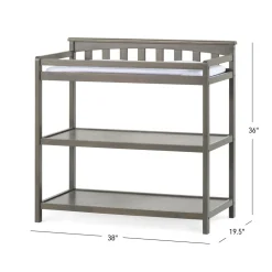 Flat Top Baby Changing Table, Dapper Gray