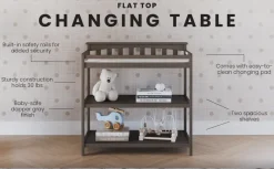 Flat Top Baby Changing Table, Dapper Gray