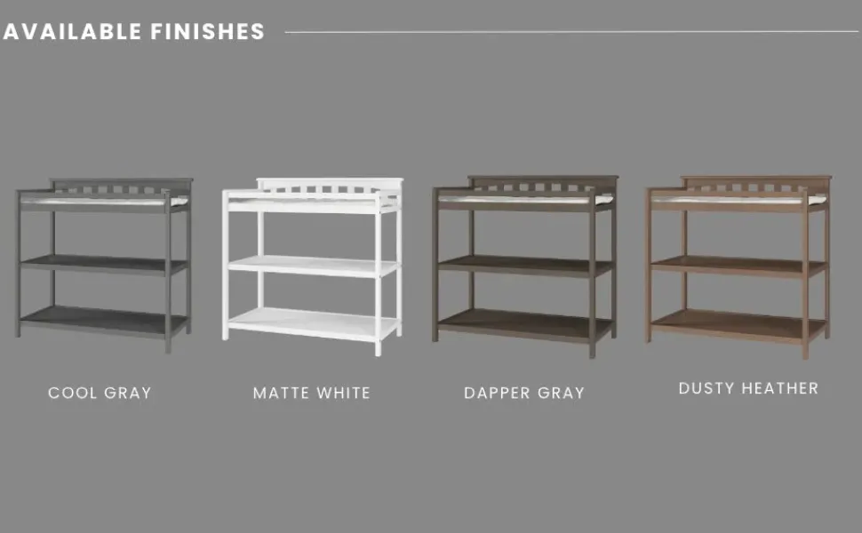 Flat Top Baby Changing Table, Matte White