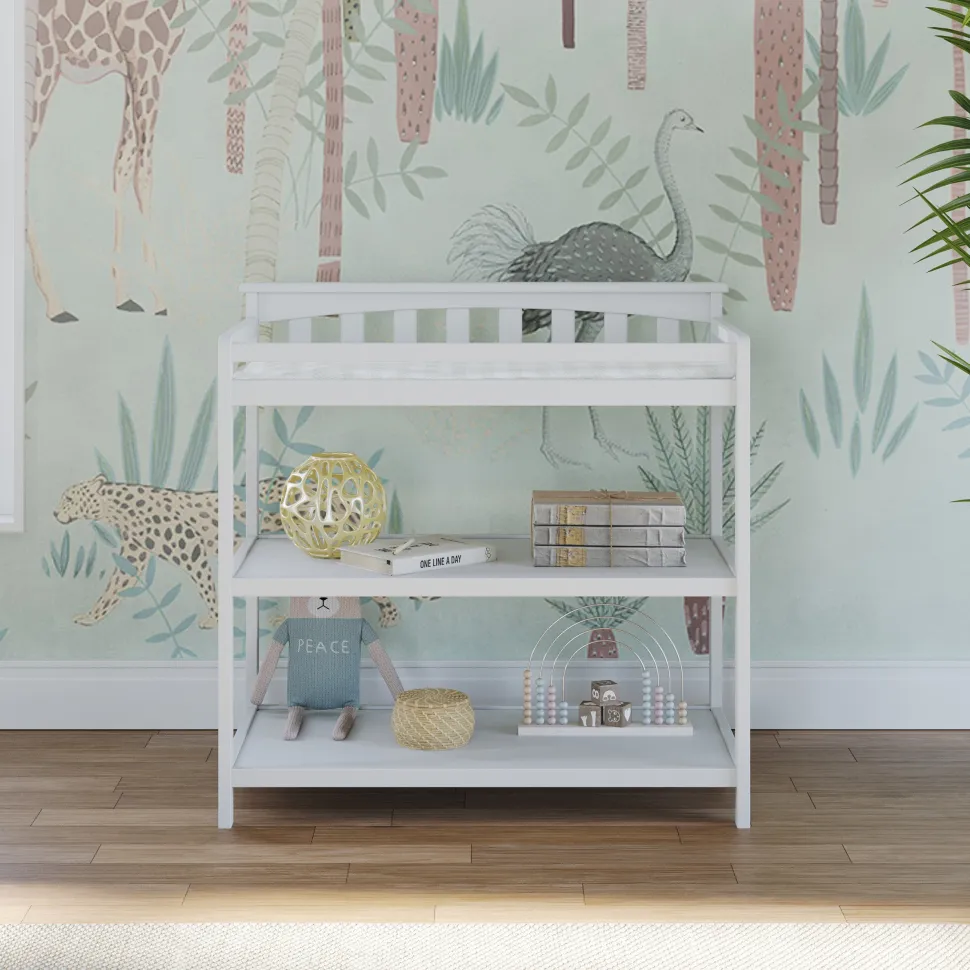 Flat Top Baby Changing Table, Matte White