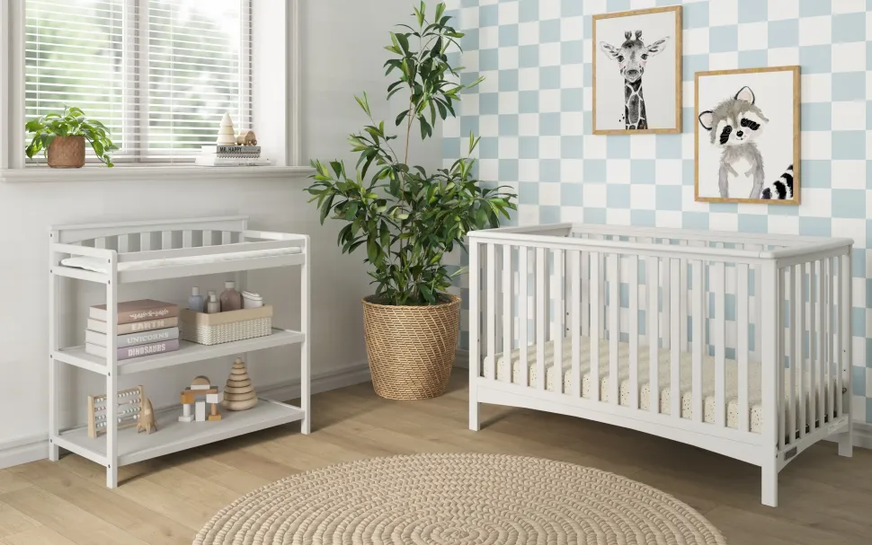 Flat Top Baby Changing Table, Matte White