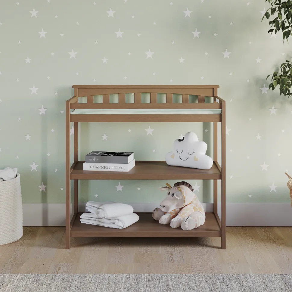 Flat Top Baby Changing Table, Dusty Heather