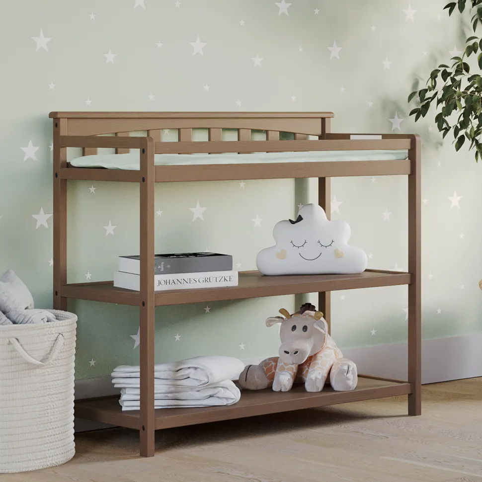 Flat Top Baby Changing Table, Dusty Heather